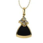 Black Coral Flower Stone Pendant