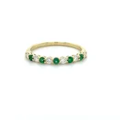 14K Gold Lab-Grown Diamond Emerald Band Ring - 0.30ct VVS Lab-Grown Diamonds