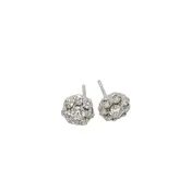 14kt White Gold .90 ctw Diamond Cluster Studs