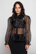 Organza Neck Bow Top