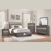 Home Elegance Luster Storage Bedroom 4pc Set (B+NS+DR+MR)