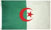 Algeria Flag 2×3 ft. Nylon SolarGuard Nyl-Glo 100% Made in USA to Official United Nations Design Specifications.