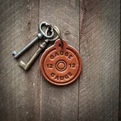 12 Gauge Leather Keychain USA