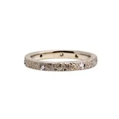 2.5mm Topography Band in 18k Palladium White Gold with White & Cognac Diamonds