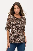 ANIMAL PRINT SIDE TWIST FASHION TEE