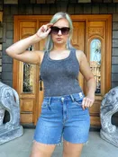 Lacey ribbed crop tank Black