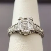1.51ct Asscher Cut Diamond Engagement Ring