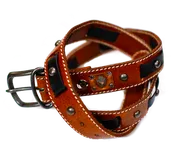 Brown Leather Metalwear Belt #2