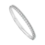 1.16ctw diamond dual flexible white gold bangle 14k