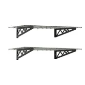 24" x 48" Wall Shelves (Two Pack with Hooks)