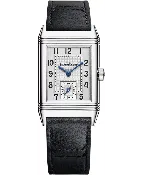 Jaeger LeCoultre Reverso Classic Monoface Small Seconds Silver Dial Leather Strap Men's Watch Q3868520