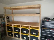 Bin Storage With Top Shelving