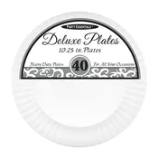 10.25″ DELUXE DINNER PLATES – WHITE 40 CT.