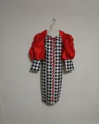 Red, Black, White Dress
