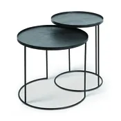 Round tray side table set