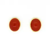 Carnelian Cabochon Earrings