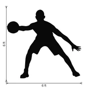 6×6 Silhouette on Basketball Court (add-on) | Single Color