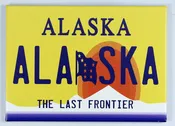 Alaska License Plate Fridge Collector’s Souvenir Magnet 2.5″ X 3.5″