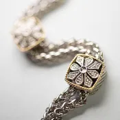 Andrea Candela Flower Station Bracelet Sterling/18ky Diamond Bracelet