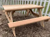 5′ Commercial Master Picnic Table with Attached Seats