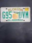 08 FL Green Letters License Plate