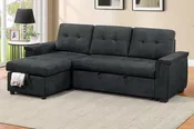 2-PC Convertible Sectional Sofa with Pull-out Bed and Reversible Storage Chaise