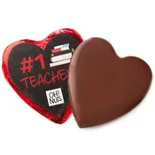 #1 Teacher' Dark Belgian Chocolate Message Heart