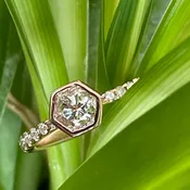 Hexagon Diamond Ring