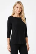 000- Atu 3 Basic 3/4 Sleeve Top- Black
