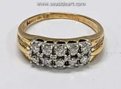14K Two-Tone Gold Triple Row Ring