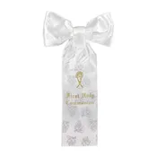 10" First Communion Arm Bow with Chalice, Wheat and Grape Embroidery