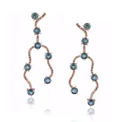 14K Rose Gold Earrings with Sapphire & Diamond