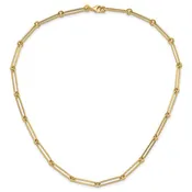 14K Polished Hollow Paperclip Link Necklace