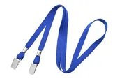 100 3/8" Double Clip Lanyards - Bulldog Clips