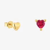 18K gold vermeil Earrings with lab-grown ruby Garden of Love LGG
