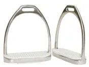 #1002-4: Showman ®   4" stainless steel English irons with white rubber tread
