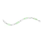 Silver Neon Green Enamel Paperclip Bracelet