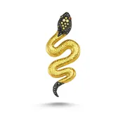 24kt high carat gold and silver, diamond and ruby snake necklace