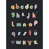 ABC Buddies Print Color on Black