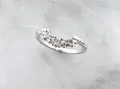 0.18ct TDW Marquise & Brilliant Cut Diamond Band 14K White Gold Ring, Adorn
