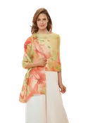 100% Linen Watercolour Orchid Scarf