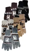 Alpaca Gloves with Knit Llama Pattern