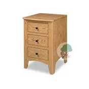 Amish made Cody Oak 3 Drawer Narrow Nightstand