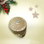 10k Yellow Gold Men's Cubic Zirconia Cluster Ring
