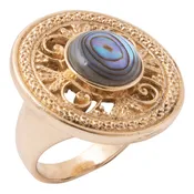 Abalone Golden Laurel Statement Ring
