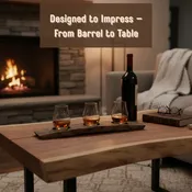 3-Glass Wine Flight – Reclaimed Barrel Stave Tasting Board with Stemless Glasses