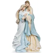 10"H Holy Family Figure, Light Blue Leaf Pattern