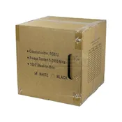 1000ft RG6/U Coax Cable, Bare Copper, Plastic Reel in a Box, Dual Shield
