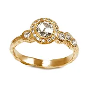 Bubble Band with Rose Cut Diamond Center *Special Order Only*