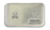 10 oz Silver Bar-Skull and Crossbones